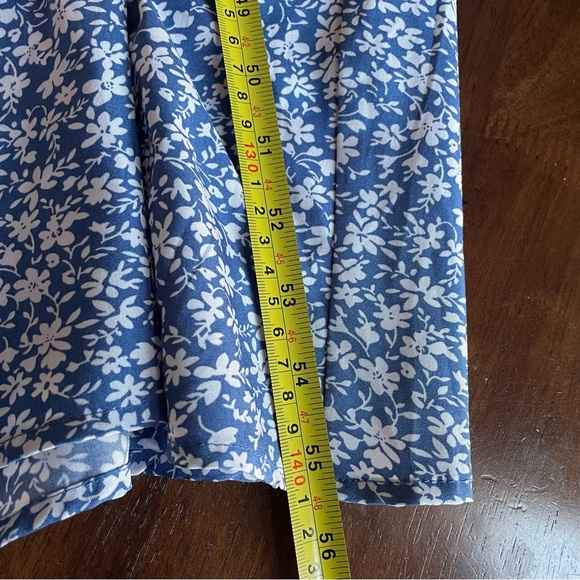 Blue & White Floral V-neck Short Sleeve Maxi Dress Plus Size 3XL - Picture 4 of 11